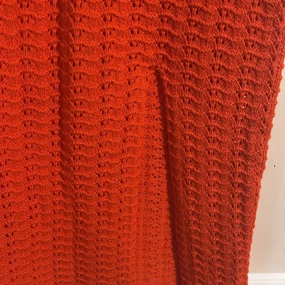 Winfred Red Crochet Midi Dress • Side Slit • Size XS/Small - Picture 6 of 9